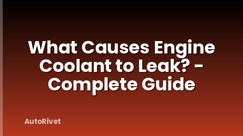 What Causes Engine Coolant to Leak? - Complete Guide