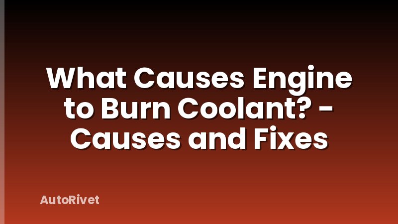 What Causes Engine to Burn Coolant? - Causes and Fixes