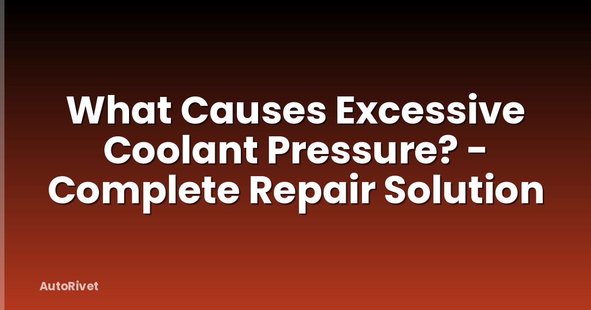 What Causes Excessive Coolant Pressure? - Complete Repair Solution