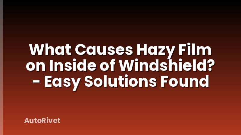 What Causes Hazy Film on Inside of Windshield? - Easy Solutions Found