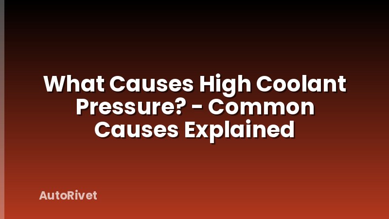 What Causes High Coolant Pressure? - Common Causes Explained