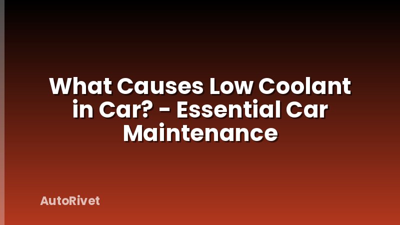 What Causes Low Coolant in Car? - Essential Car Maintenance