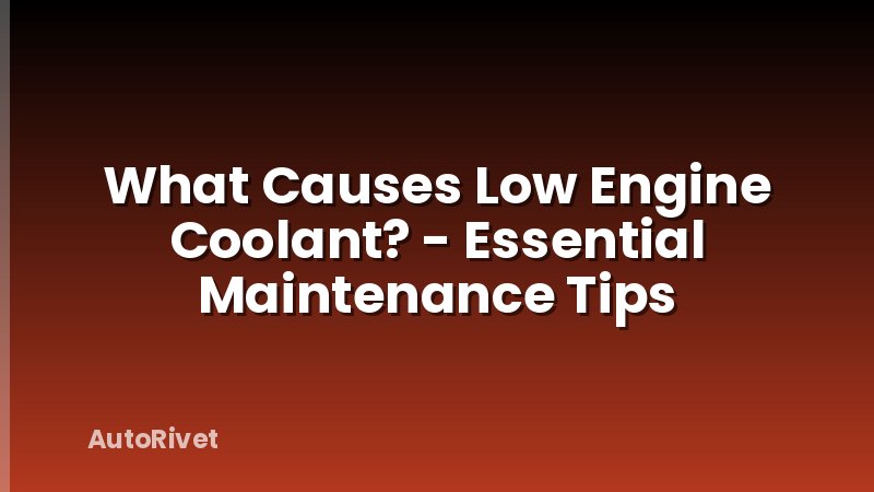 What Causes Low Engine Coolant? - Essential Maintenance Tips