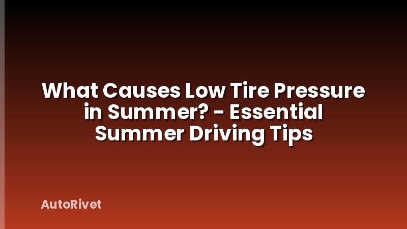 What Causes Low Tire Pressure in Summer? - Essential Summer Driving Tips
