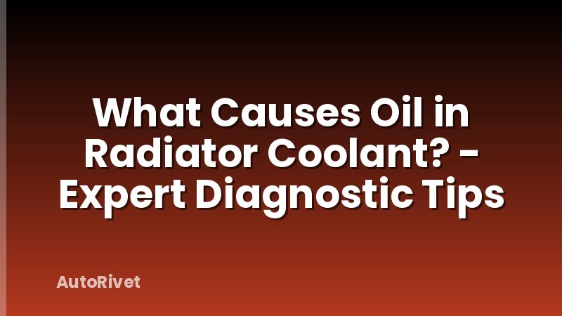 What Causes Oil in Radiator Coolant? - Expert Diagnostic Tips
