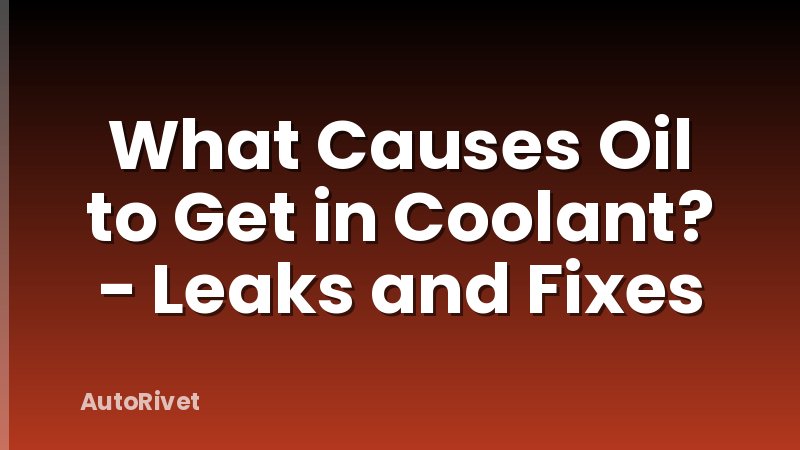 What Causes Oil to Get in Coolant? - Leaks and Fixes