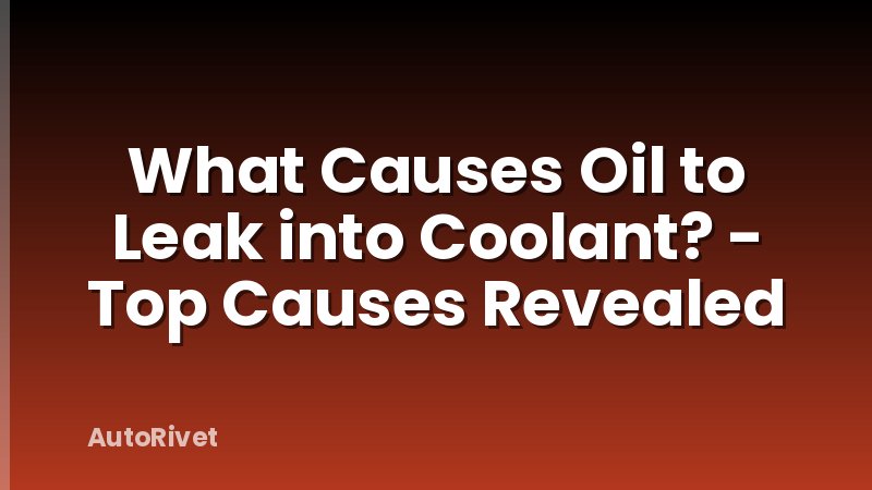 What Causes Oil to Leak into Coolant? - Top Causes Revealed