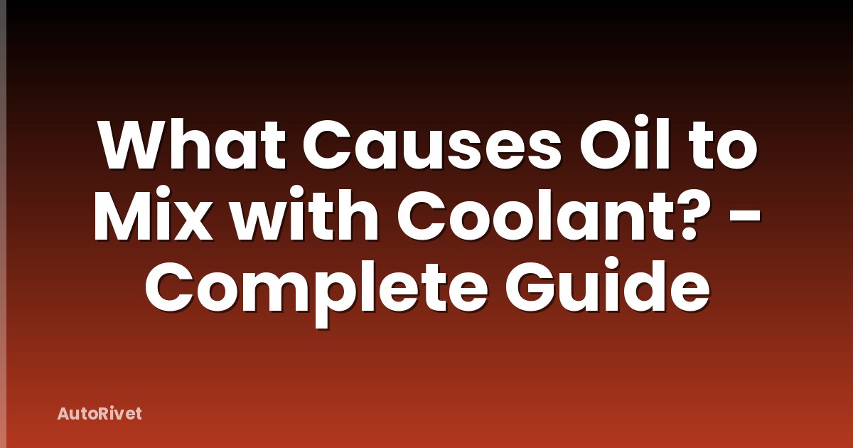 What Causes Oil to Mix with Coolant? - Complete Guide