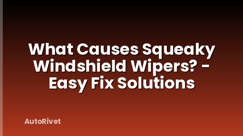 What Causes Squeaky Windshield Wipers? - Easy Fix Solutions