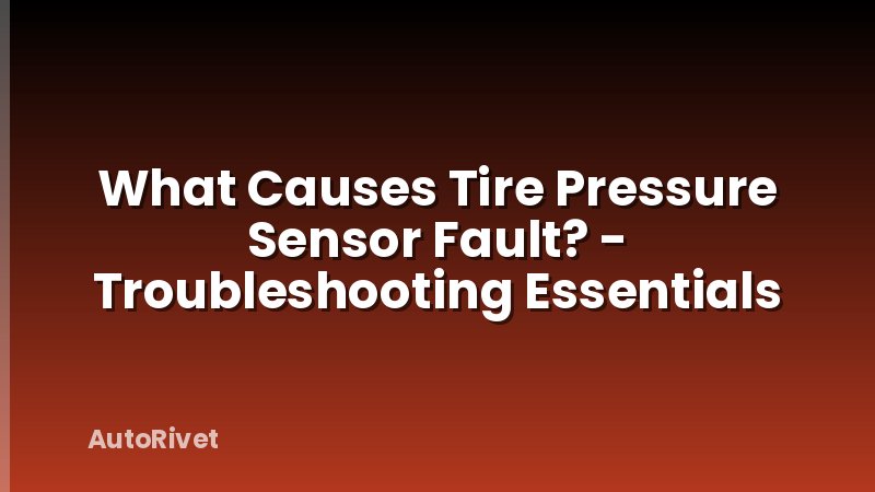 What Causes Tire Pressure Sensor Fault? - Troubleshooting Essentials