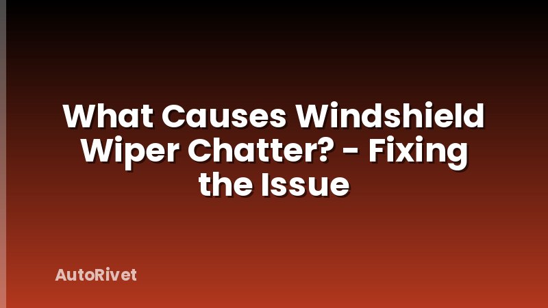 What Causes Windshield Wiper Chatter? - Fixing the Issue