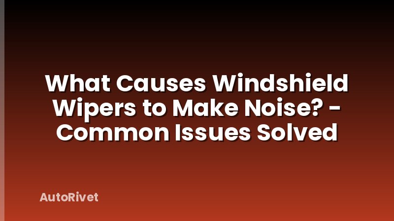 What Causes Windshield Wipers to Make Noise? - Common Issues Solved