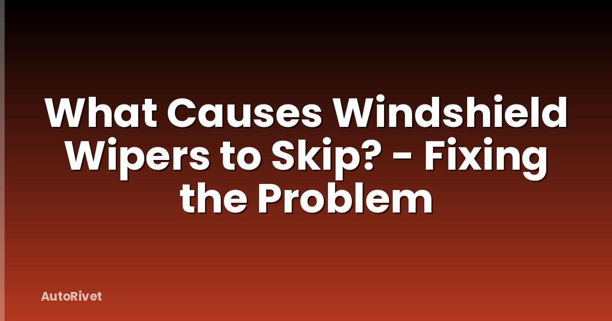 What Causes Windshield Wipers to Skip? - Fixing the Problem