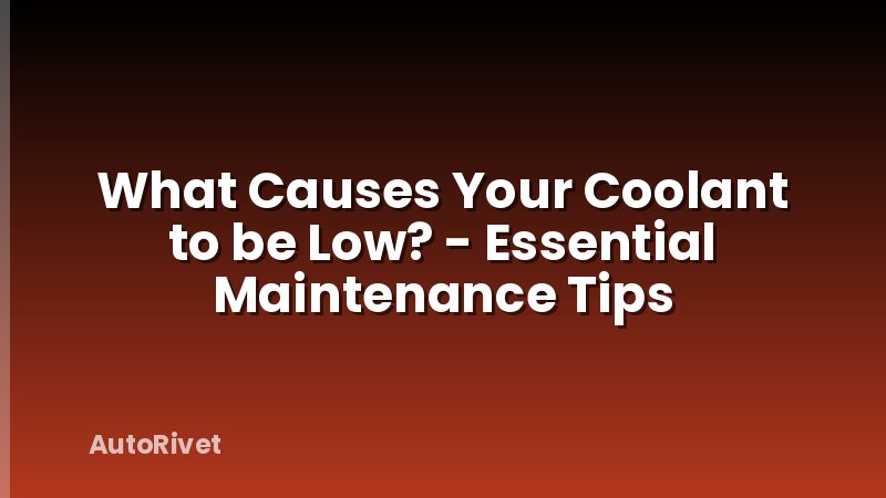 What Causes Your Coolant to be Low? - Essential Maintenance Tips