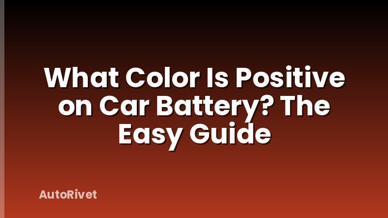 What Color Is Positive on Car Battery? The Easy Guide