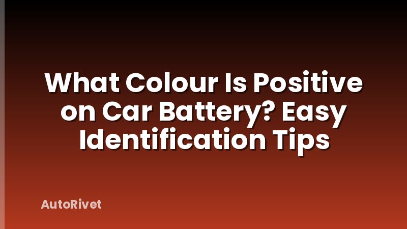What Colour Is Positive on Car Battery? Easy Identification Tips