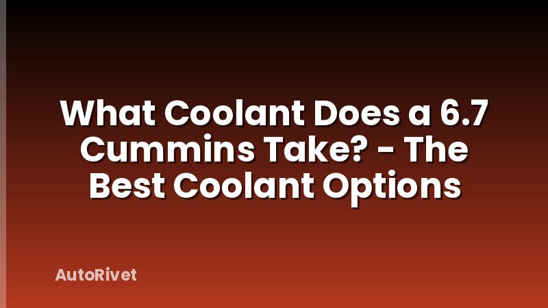 What Coolant Does a 6.7 Cummins Take? - The Best Coolant Options