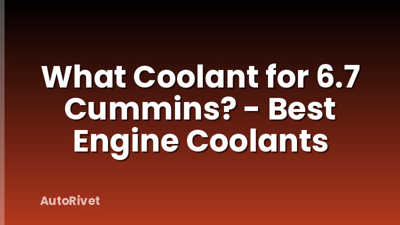 What Coolant for 6.7 Cummins? - Best Engine Coolants
