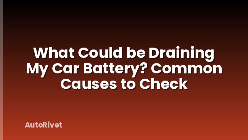 What Could be Draining My Car Battery? Common Causes to Check