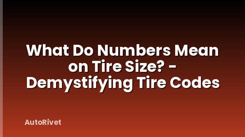 What Do Numbers Mean on Tire Size? - Demystifying Tire Codes