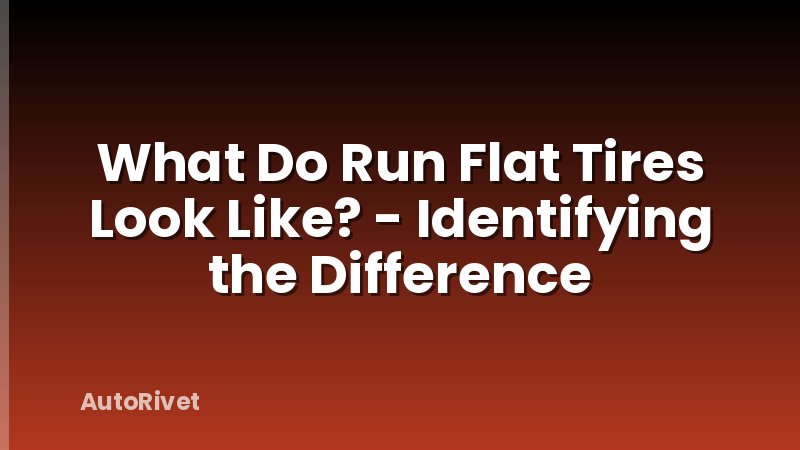 What Do Run Flat Tires Look Like? - Identifying the Difference