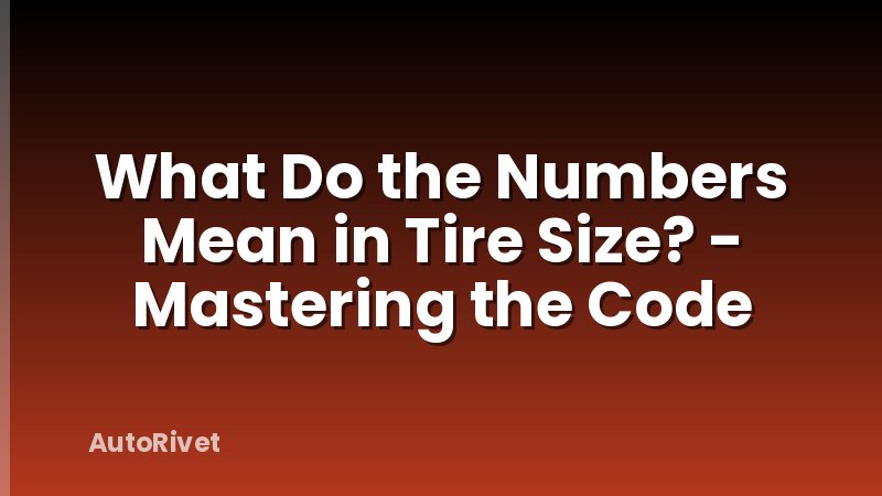 What Do the Numbers Mean in Tire Size? - Mastering the Code