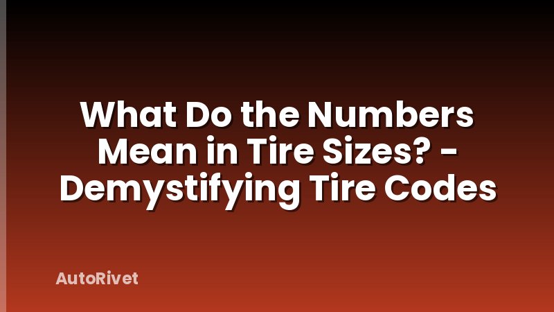 What Do the Numbers Mean in Tire Sizes? - Demystifying Tire Codes