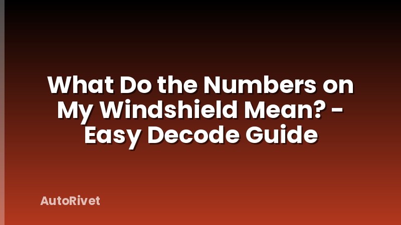 What Do the Numbers on My Windshield Mean? - Easy Decode Guide