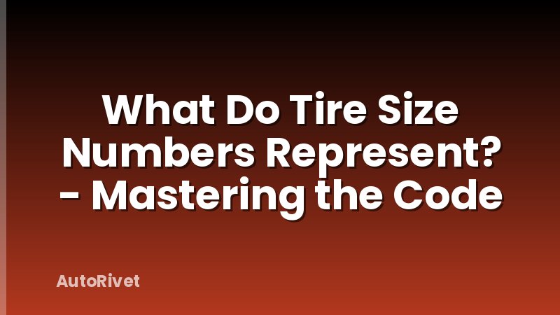 What Do Tire Size Numbers Represent? - Mastering the Code