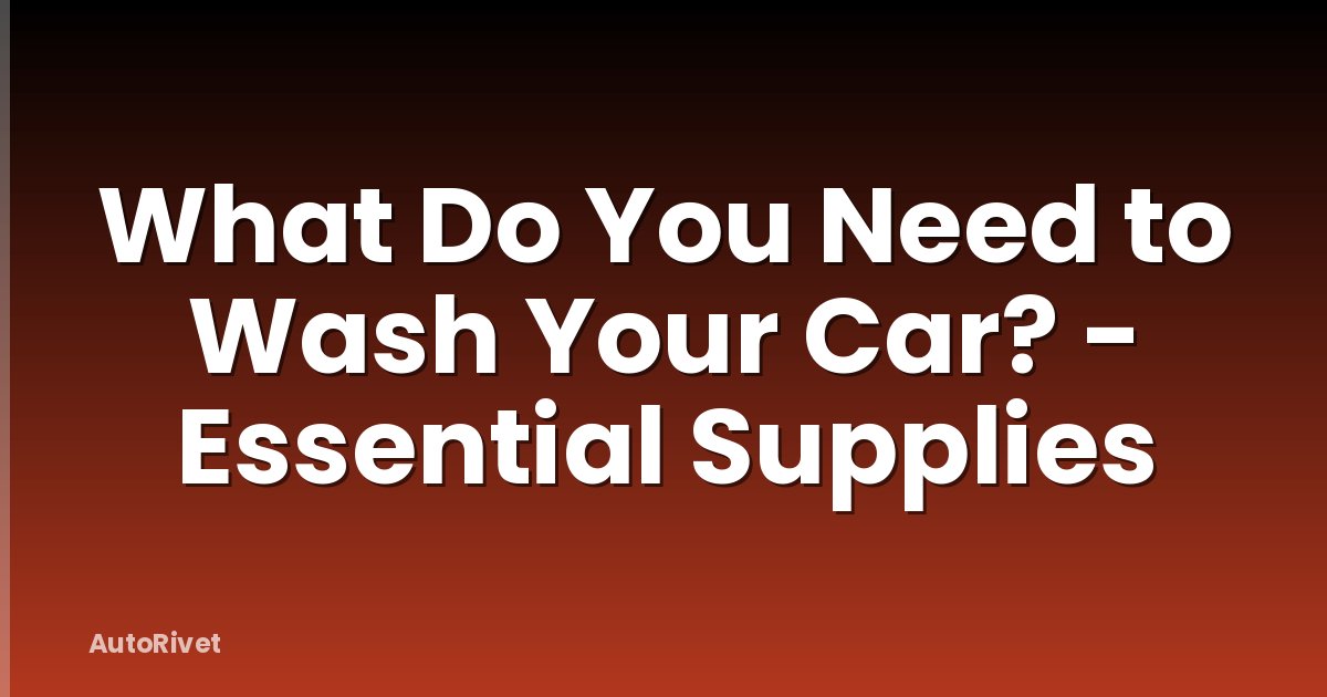 What Do You Need to Wash Your Car? - Essential Supplies