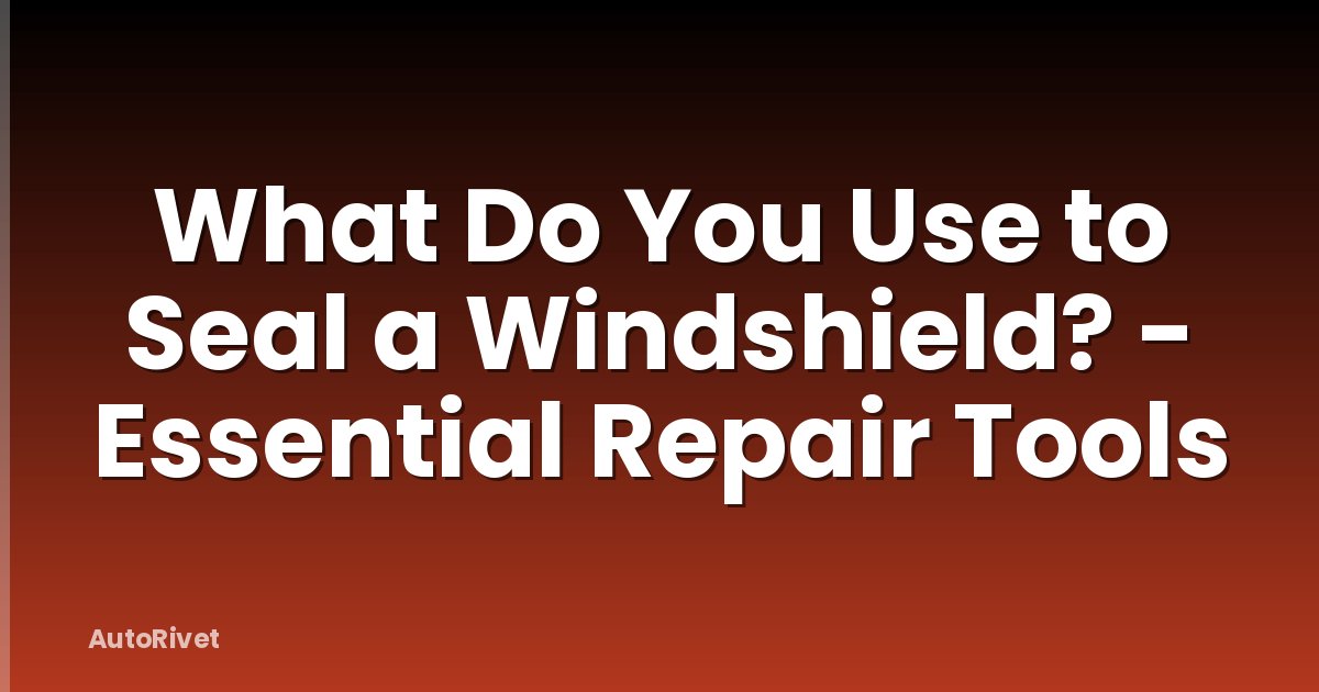 What Do You Use to Seal a Windshield? - Essential Repair Tools