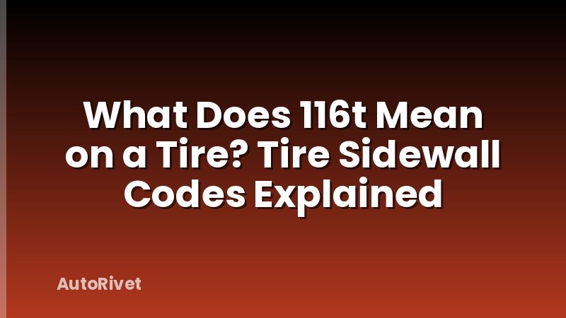 What Does 116t Mean on a Tire? Tire Sidewall Codes Explained