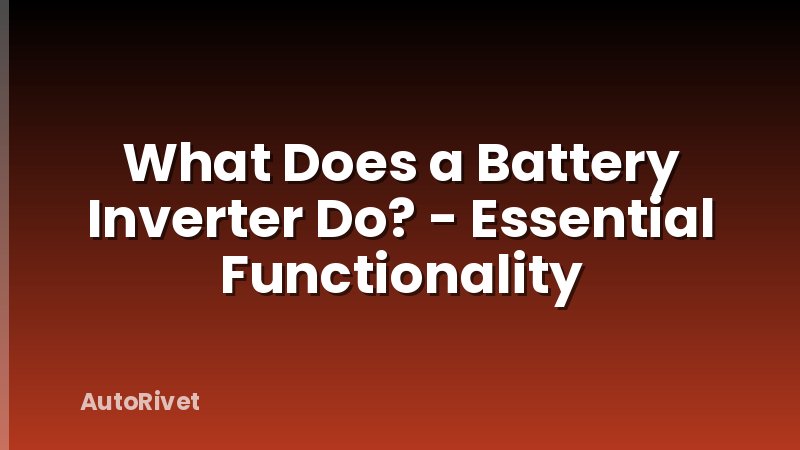 What Does a Battery Inverter Do? - Essential Functionality