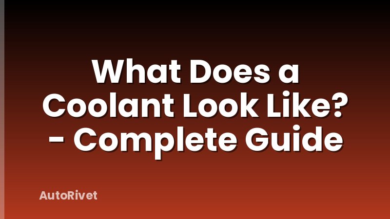 What Does a Coolant Look Like? - Complete Guide