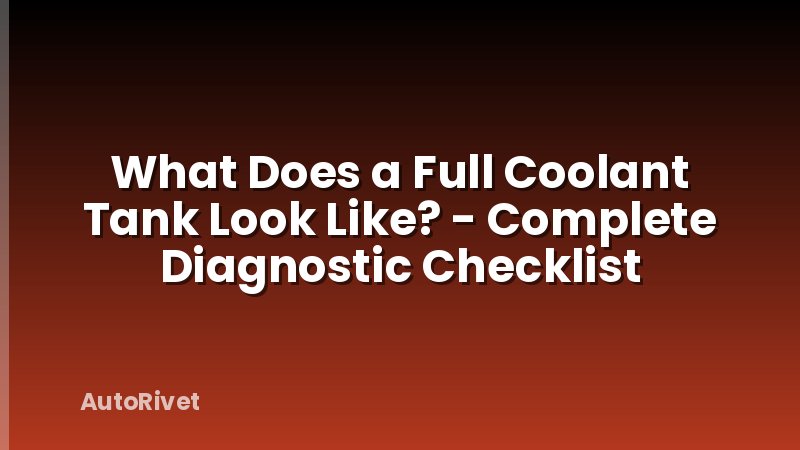 What Does a Full Coolant Tank Look Like? - Complete Diagnostic Checklist