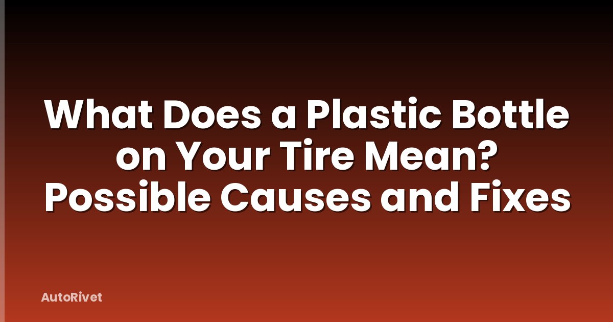 What Does a Plastic Bottle on Your Tire Mean? Possible Causes and Fixes