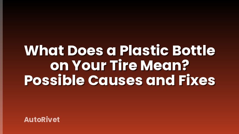 What Does a Plastic Bottle on Your Tire Mean? Possible Causes and Fixes