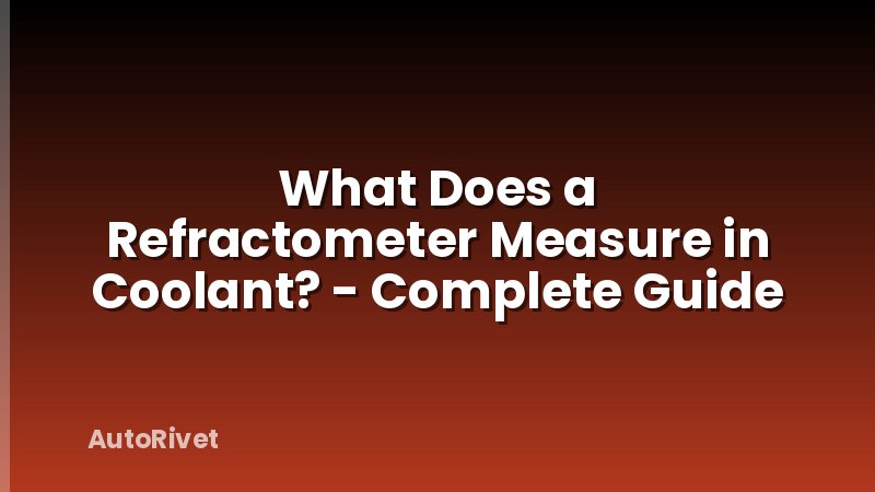 What Does a Refractometer Measure in Coolant? - Complete Guide