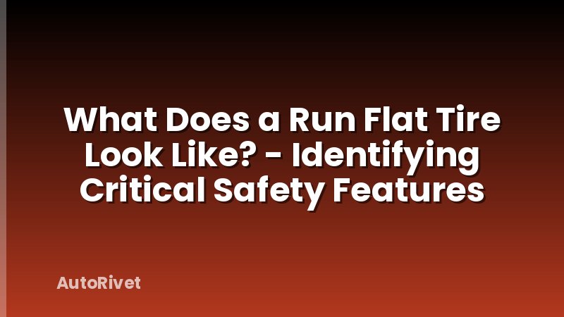 What Does a Run Flat Tire Look Like? - Identifying Critical Safety Features