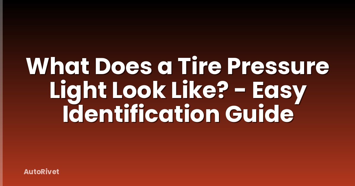 What Does a Tire Pressure Light Look Like? - Easy Identification Guide