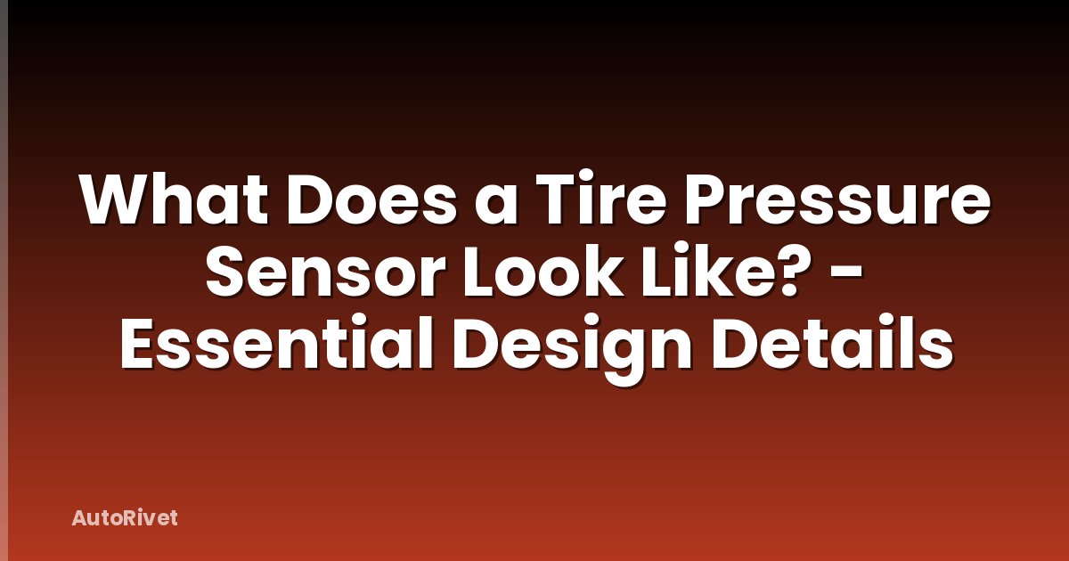 What Does a Tire Pressure Sensor Look Like? - Essential Design Details