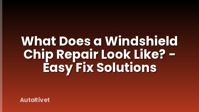 What Does a Windshield Chip Repair Look Like? - Easy Fix Solutions