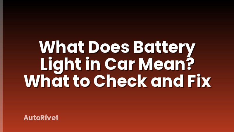 What Does Battery Light in Car Mean? What to Check and Fix