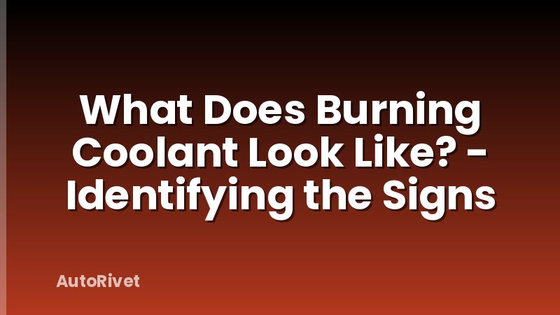 What Does Burning Coolant Look Like? - Identifying the Signs