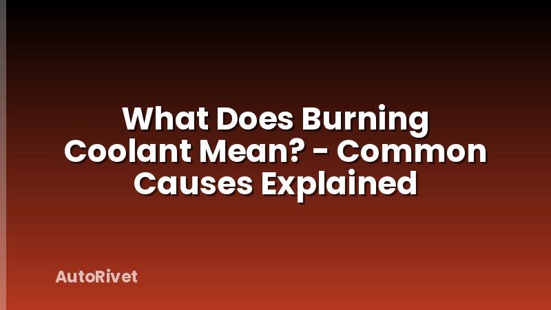 What Does Burning Coolant Mean? - Common Causes Explained