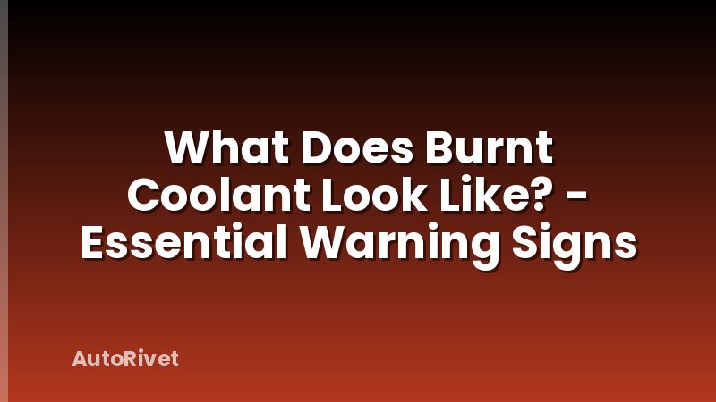 What Does Burnt Coolant Look Like? - Essential Warning Signs