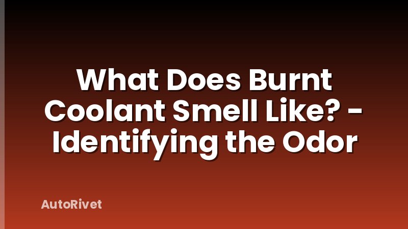 What Does Burnt Coolant Smell Like? - Identifying the Odor