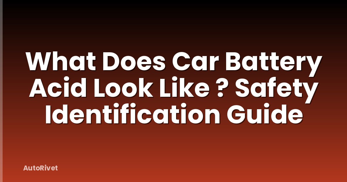 What Does Car Battery Acid Look Like ? Safety Identification Guide