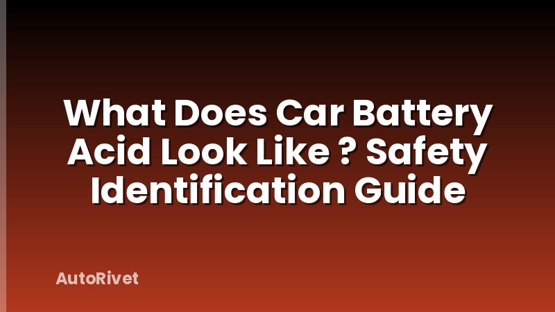 What Does Car Battery Acid Look Like ? Safety Identification Guide
