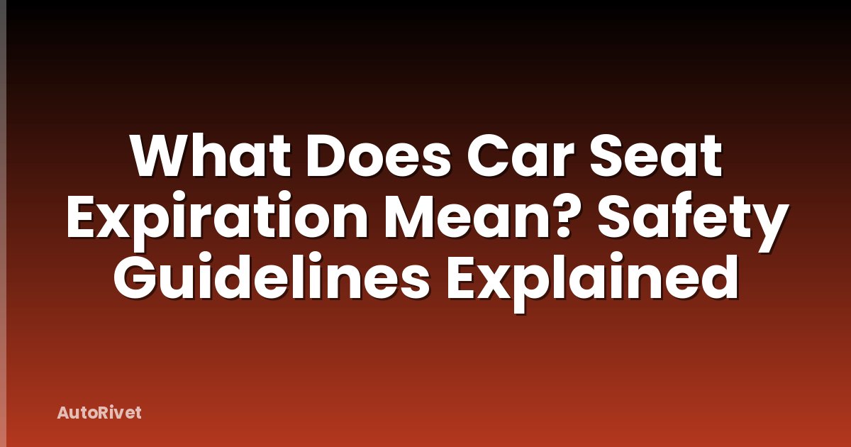 What Does Car Seat Expiration Mean? Safety Guidelines Explained